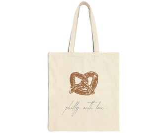 Philly Pretzel Tote Bag | Philadelphia Gift | Philly Tote Bag | Cute Philly Tote | Pretzel Tote Bag | Philly Art | Philadelphia Love Pretzel