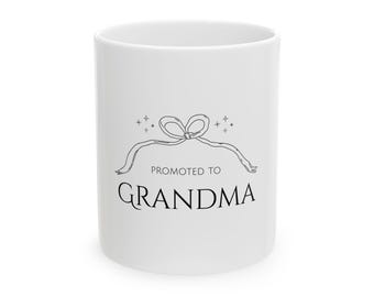 Promoted to Grandma Mug | Pregnancy Announcement Gift for New Grandma | Grandma to Be Coffee Cup | Baby Reveal Gift for Grandma | Grandma