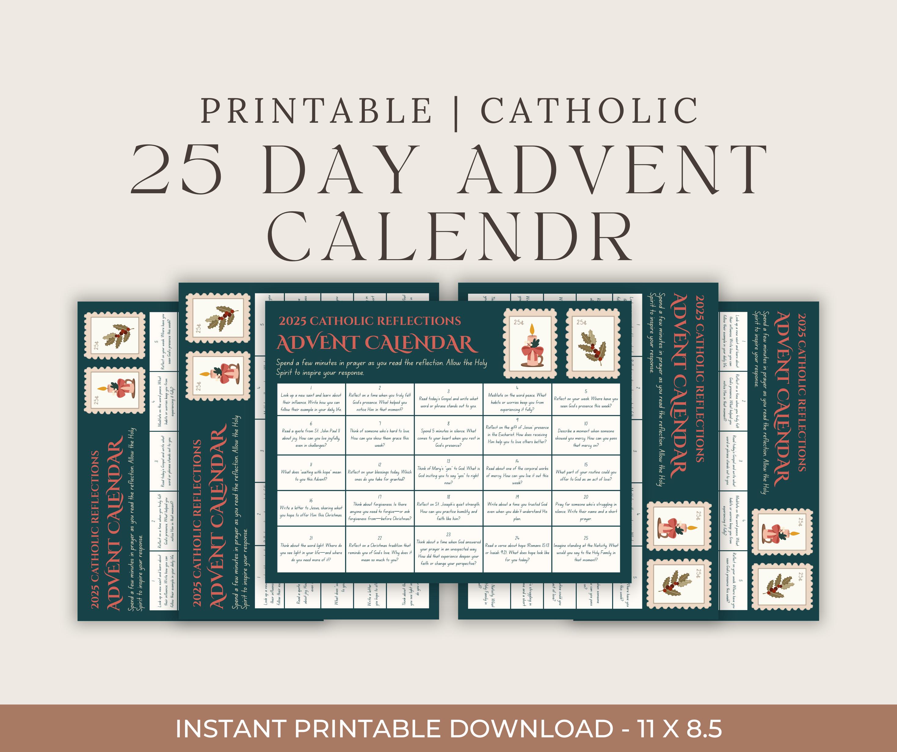 Catholic Advent Reflection Journal | 25-day Printable Devotional PDF |  Faith-based Prayer \u0026 Journaling Guide for Christmas | Catholic Advent -  Etsy Israel, image size:2938x2463