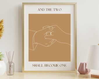 And The Two Shall Become One Print | Catholic Wedding Art | Christian Wedding | Catholic Wedding Gift | Wedding Print | Christian Marriage