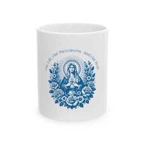 Salve Regina Mug | Virgin Mary Mug | Rosary Gift | Catholic Gift | Marian Devotion | Hail Holy Queen | Blessed Mother Mug| Mother Mary Gift