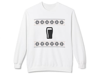 Guinness Inspired Christmas Sweatshirt | Beer Lover Holiday Sweater | Irish Stout Gift | Cozy Pub Style Sweatshirt | Beer Lover Gift | Pint