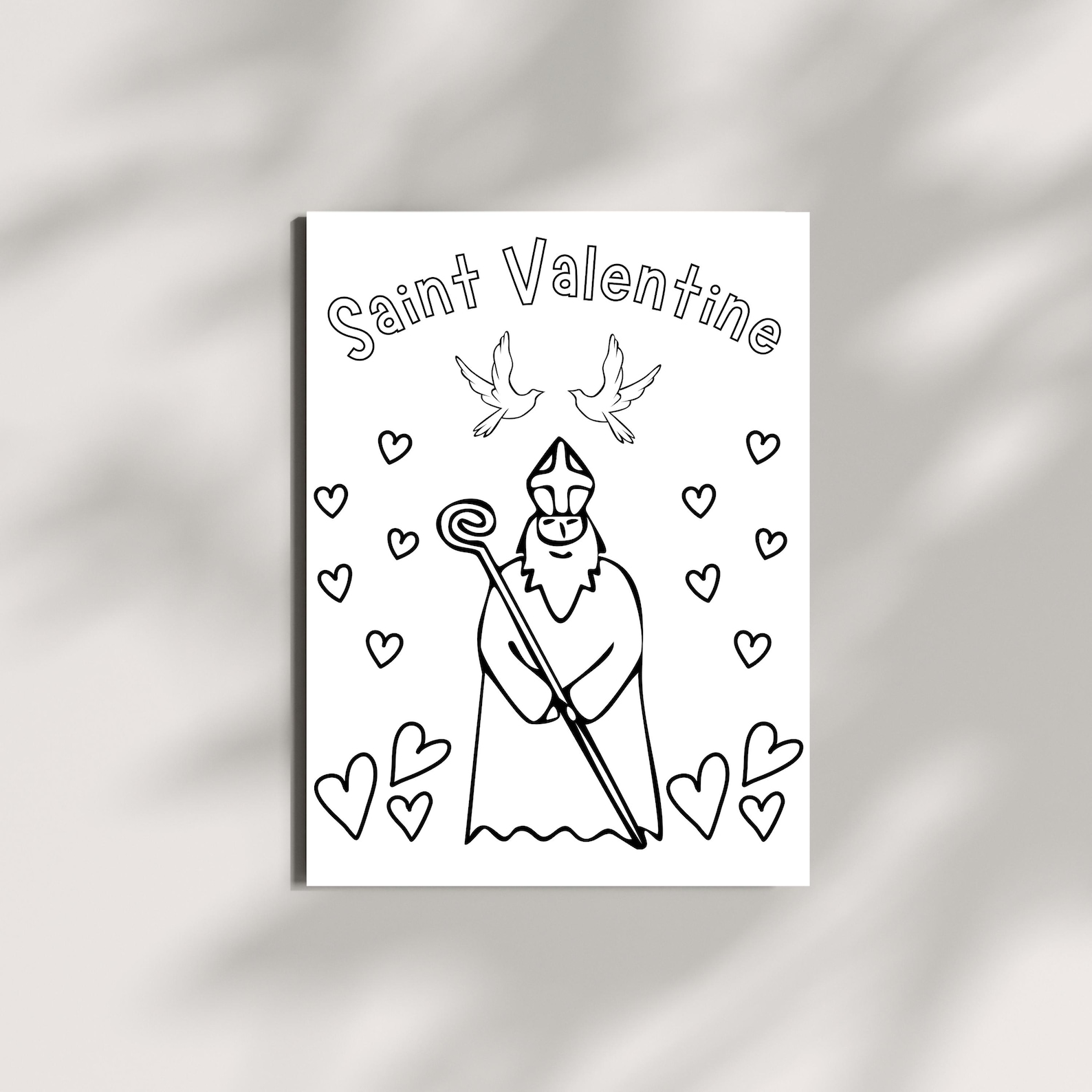 Saint Valentine Coloring Page Printable - Catholic Valentine's Day
