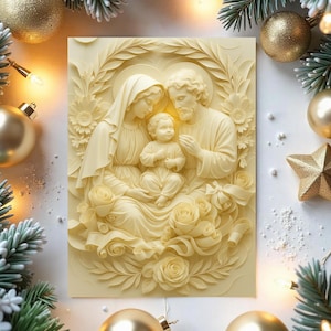 Personalized Holy Family Christmas Card Set: Religious Christian Greeting