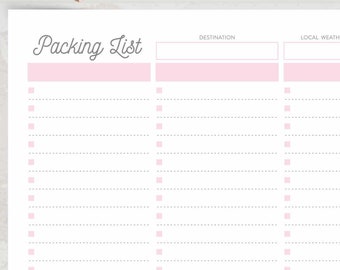 packing checklist