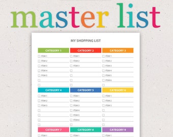 To-Do List Checklist Printable Editable, Daily To Do Editable List, Shopping List, Checklist Paper Portrait, Grocery Planner Printable PDF