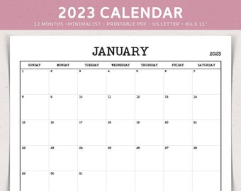 2023 Calendar, 2023 Planner, 2023 Wall Calendar, Desk Calendar Printable