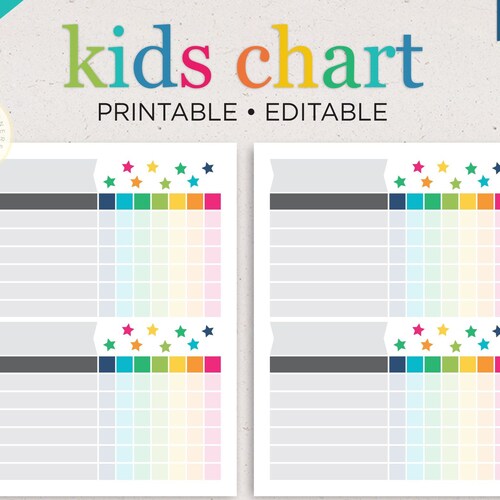Editable Chore Chart Two Child Chore Chart Printable - Etsy