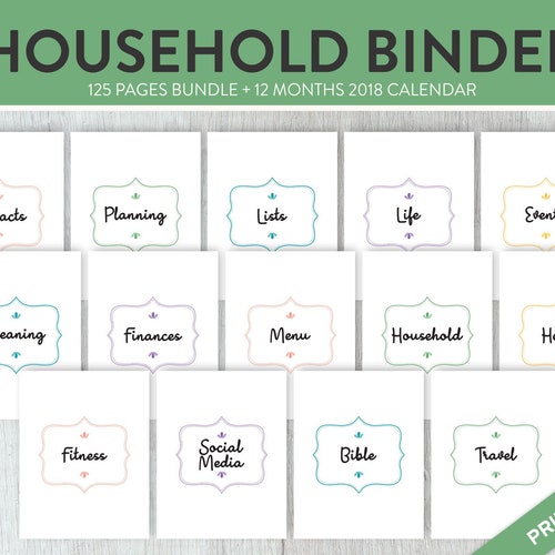 Household Binder Life Planner Home Management Printable - Etsy