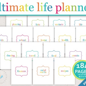 Home Management - Household Binder Ultimate Life Planner Printable, Family Planner Binder, Budget Planner Mom Binder Printable PDF
