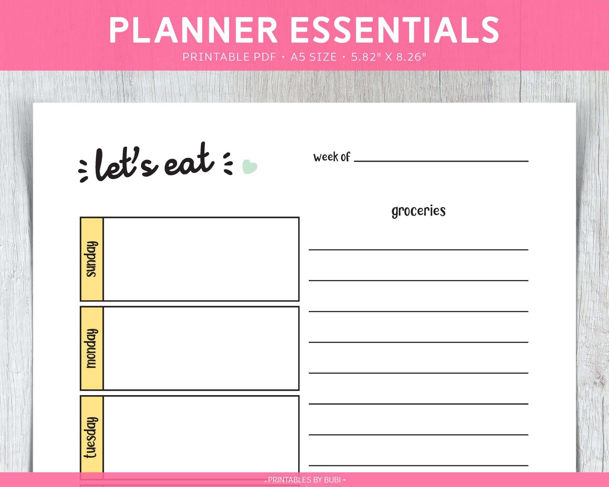 A5 Planner Inserts Daily Planner Printable Planner Bundle - Etsy