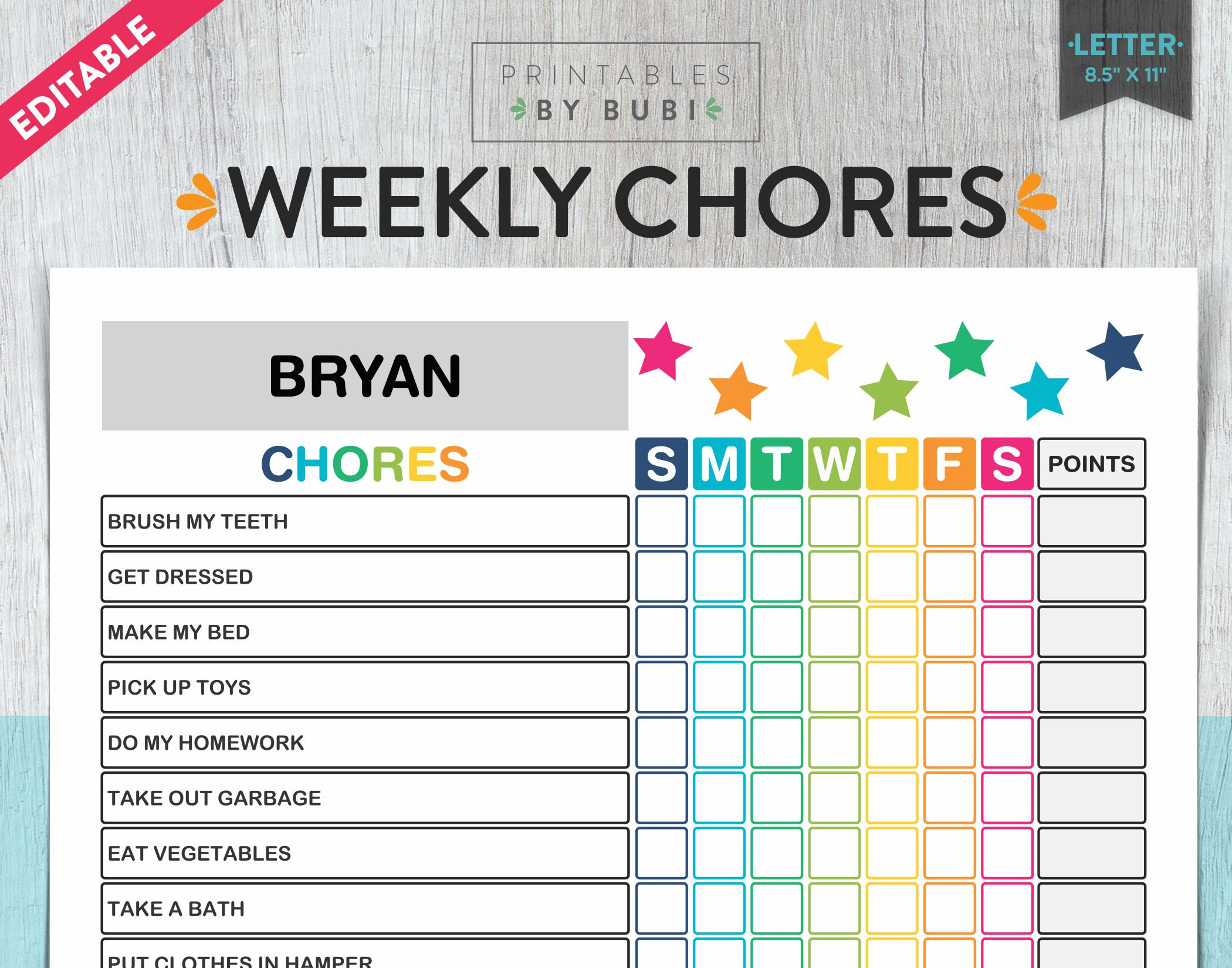 Kids Chore Chart, Chore Chart for Kids, Kids Chores
