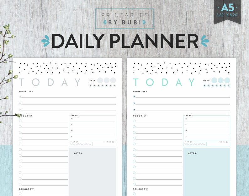 A5 Planner Inserts Daily Planner Printable A5 Planner A5 Etsy