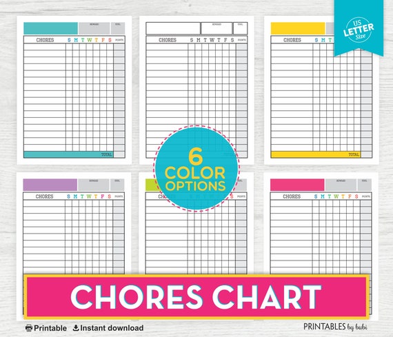 Etsy Chore Chart