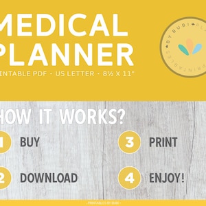 Health and Wellness, Medical Planner, Printable Home Binder, Medication ...