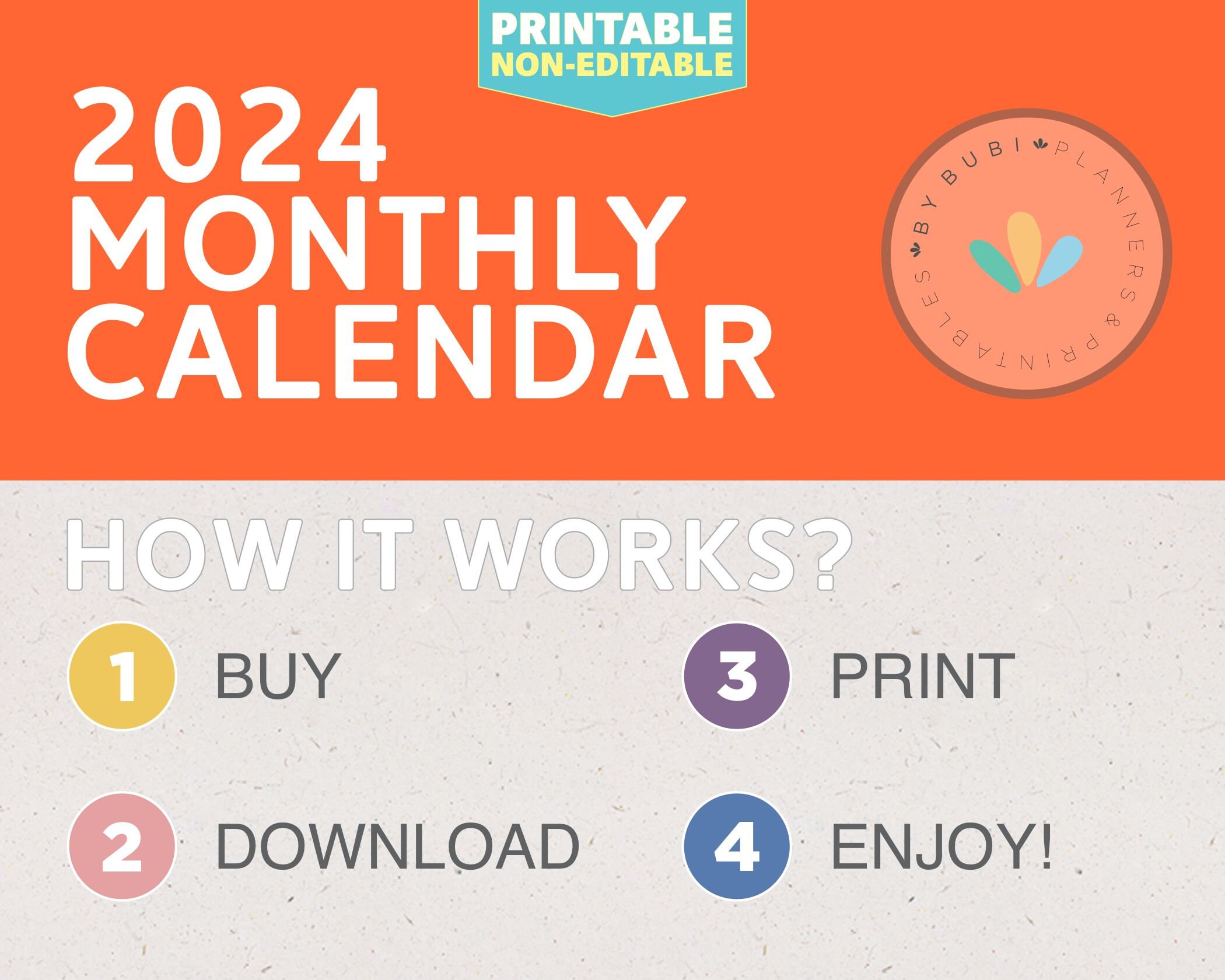 2024 Printable Monthly Calendar 2024 Pastel Calendar Landscape