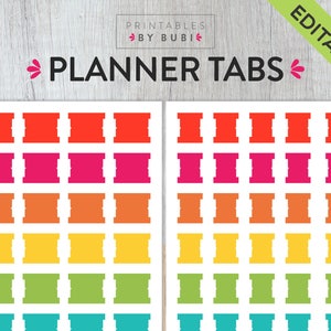 Printable Planner Tabs, Planner Tabs, Planner Dividers, Monthly Tabs, Divider Tabs, Printable Planner Accessories, Journal Tabs Dividers