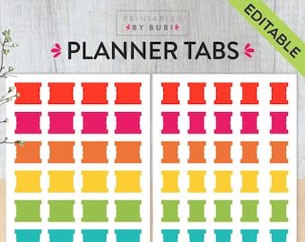Printable Planner Tabs, Planner Tabs, Planner Dividers, Monthly Tabs, Divider Tabs, Printable Planner Accessories, Journal Tabs Dividers