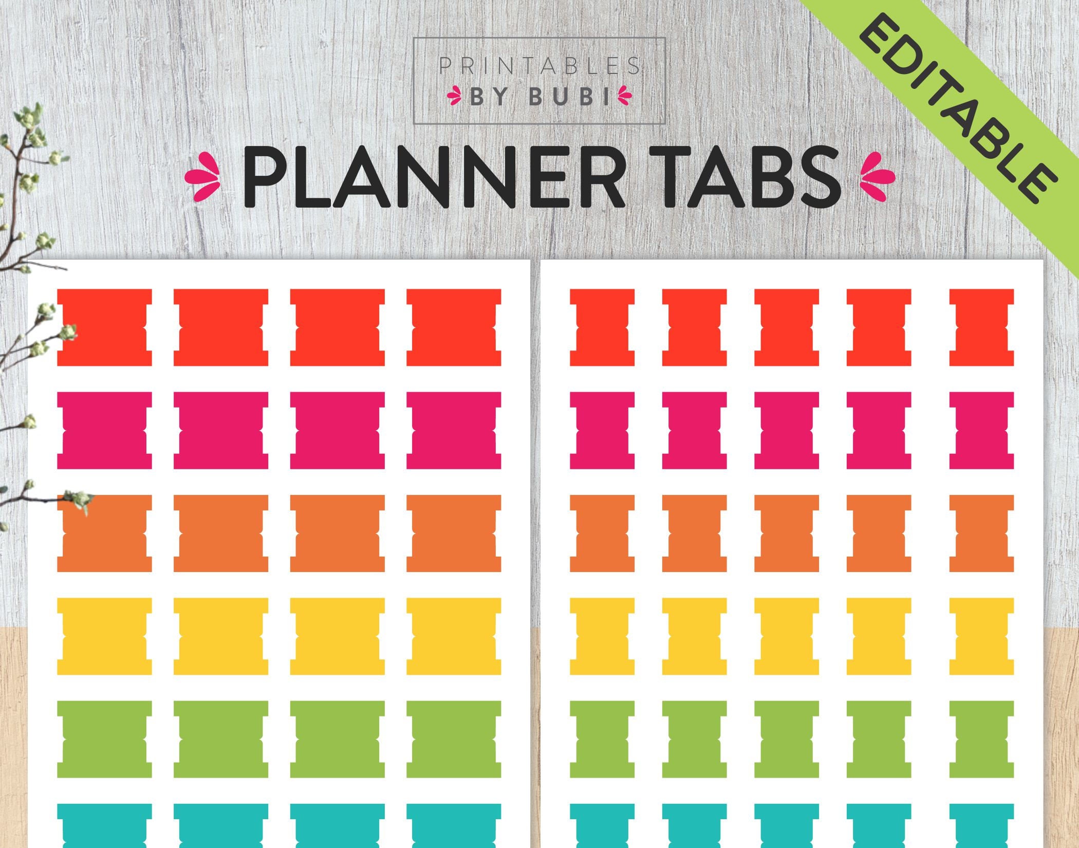 Printable Planner Tabs Planner Tabs Planner Dividers Etsy Avery Big 