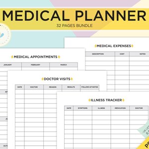 Health and Wellness Medical Planner Printable Home Binder - Etsy