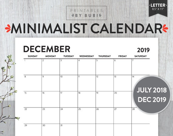 calendar 2019 calendar 2019 printable calendar monthly etsy 2019 12 month calendar printable