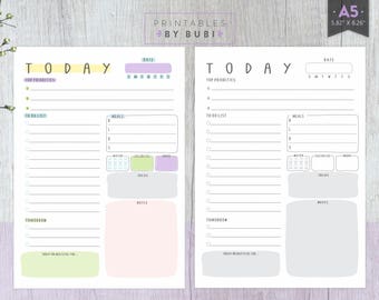 A5 Planner Inserts Daily Planner Printable A5 Filofax, A5 Planner Refill, Filofax Refill, A5 Planner Pages, Day Planner, Daily Agenda