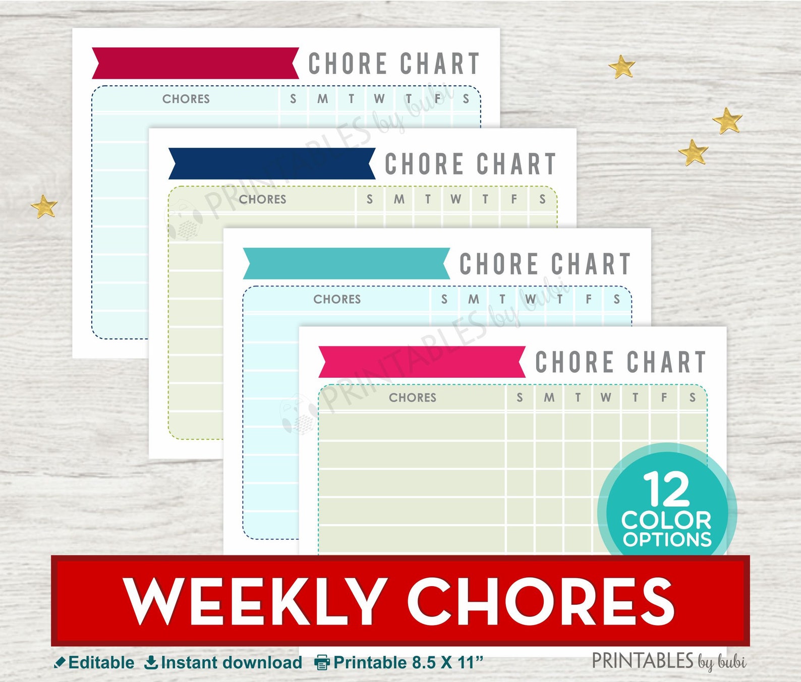 Kids Chore Chart Printable, Chore Chart System, Chart System, Chore ...