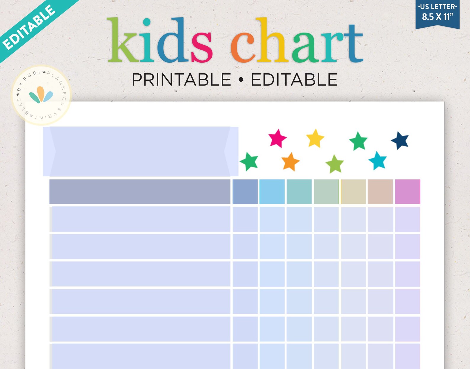Editable Chore Chart Two Child Chore Chart Printable - Etsy