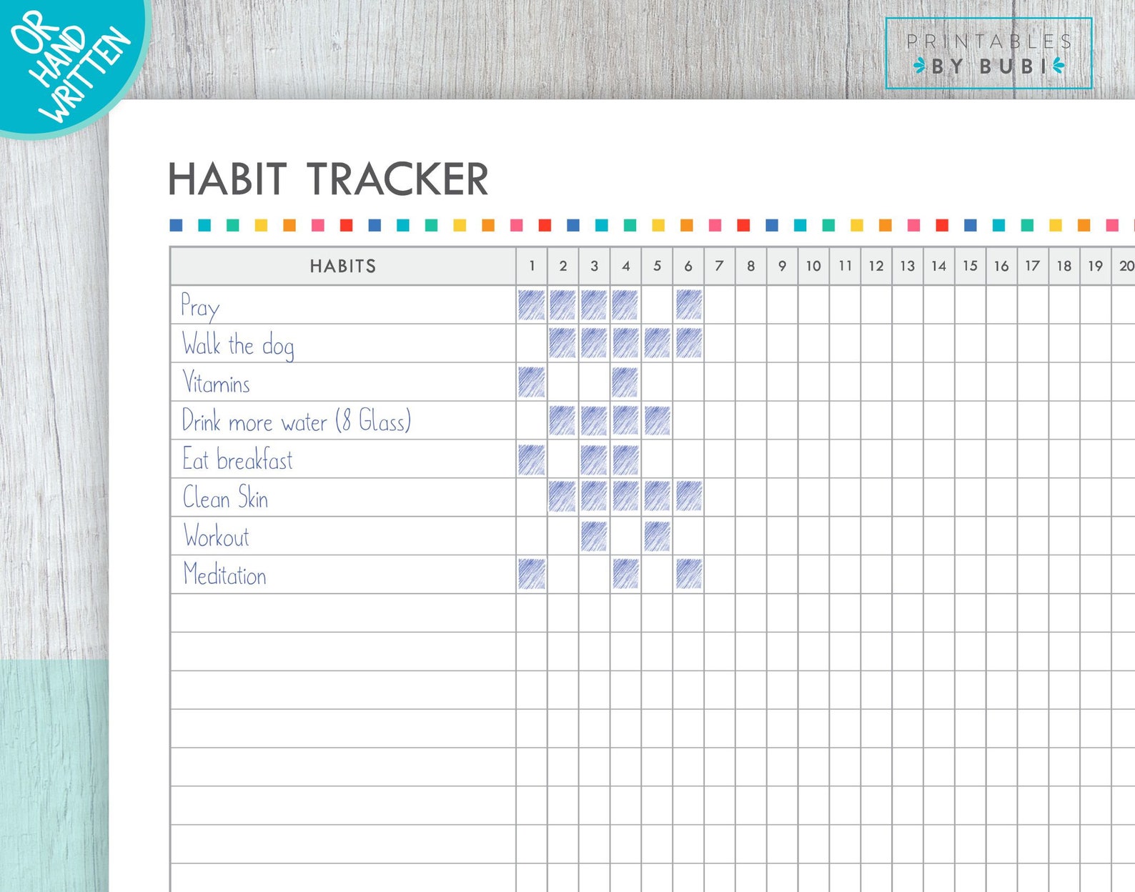 Habit Tracker A Printable Editable Habits Tracker Healthy Habits