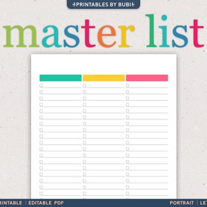 To-do List Checklist Printable Editable, Daily to Do Editable List ...