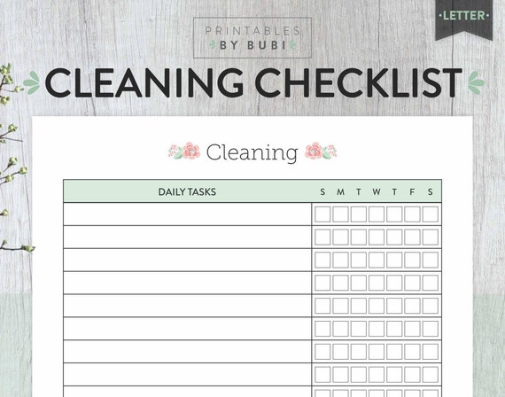 weekly cleaning schedule printable cleaning checklist etsy cleaning schedule printable