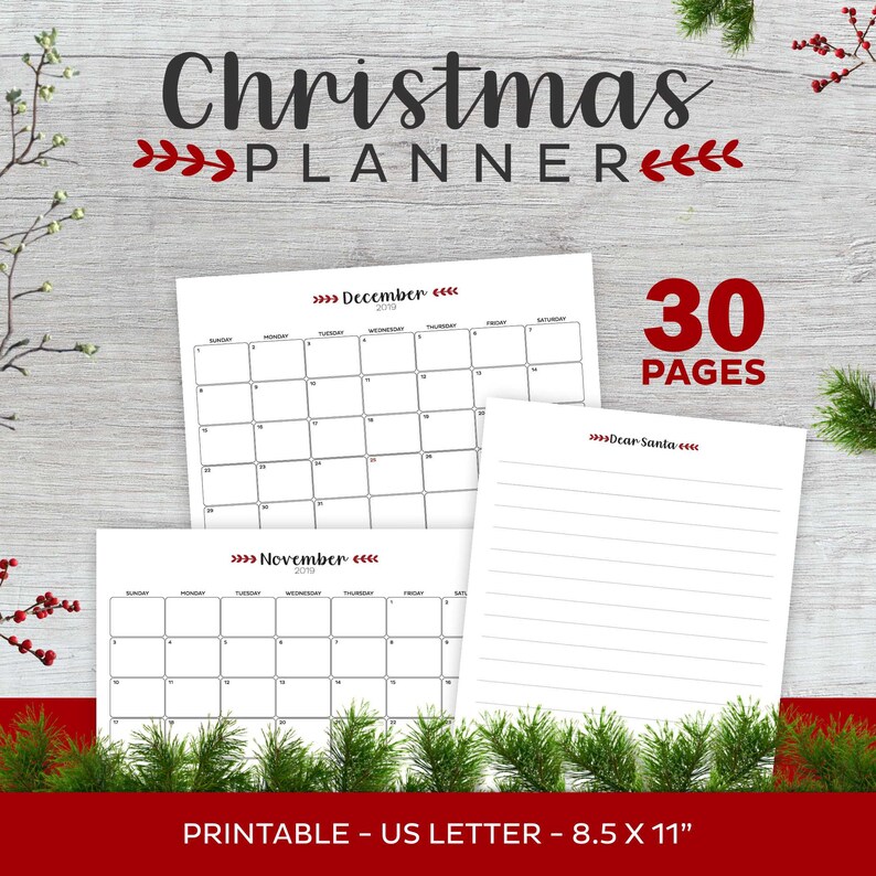 Christmas Planner Printable Christmas Organizer Holiday | Etsy