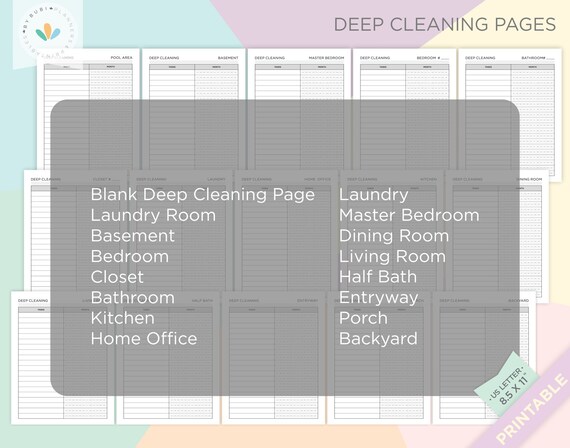 Cleaning Planner Cleaning Checklist Cleaning Schedule Household Planner Printable House Cleaning Daily Cleaning Clean Home Binder Pdf