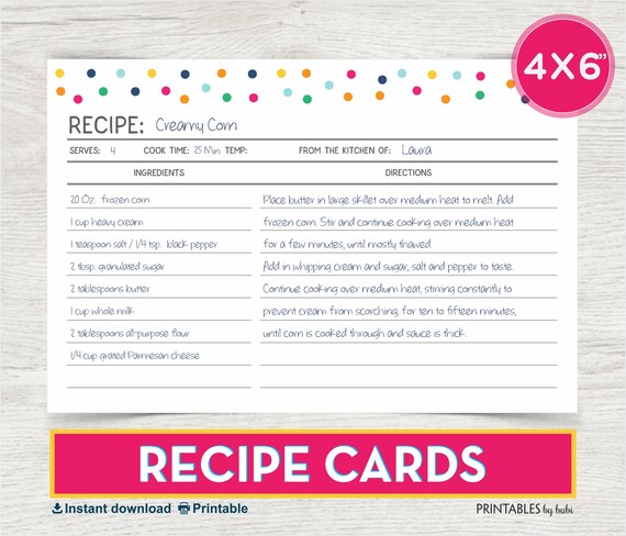 microsoft word 4x6 recipe card template