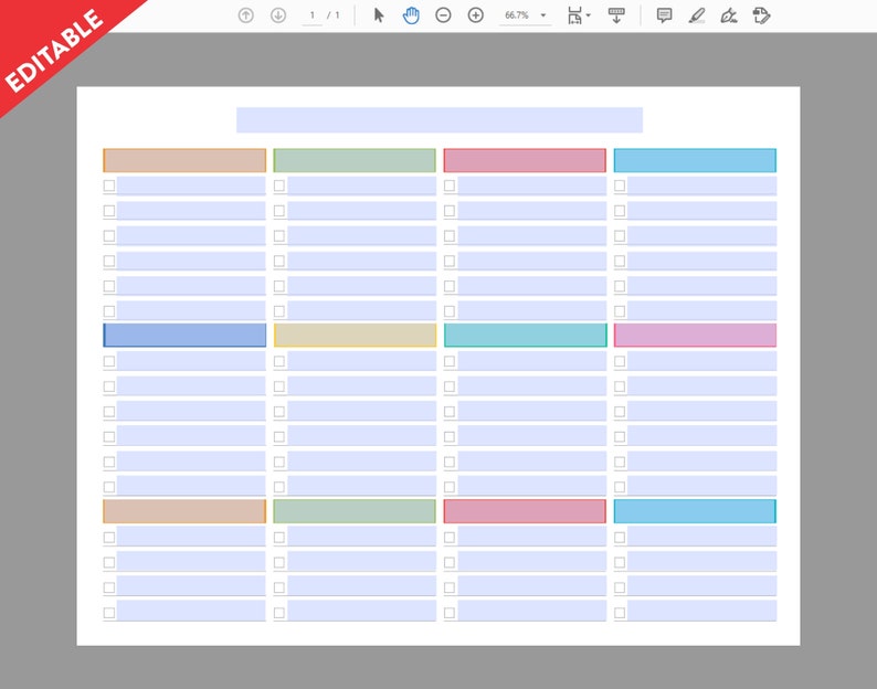 Printable Todo List Editable Checklist Template Master Etsy