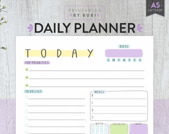 A5 Planner Inserts Daily Planner Printable A5 Filofax, A5 Planner Refill, Filofax  Refill, A5 Planner Pages, Day Planner, Daily Agenda 