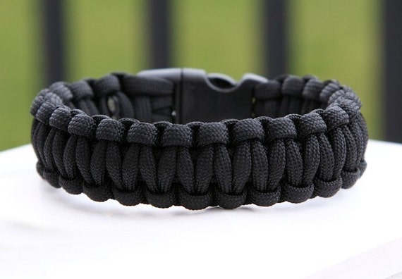 550 Paracord Survival Bracelet Black Over 200 Cord Colors to Choose From -   Canada