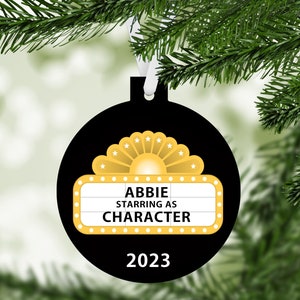 Actor Actress Performer Christmas Ornament - Theater Marque - Customized Keepsake Gift - C174