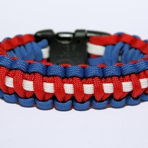 Paracord Survival Bracelet - Patriotic Red White Blue
