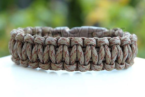 550 Paracord Survival Bracelet King Cobra Black/Dark Brown Made