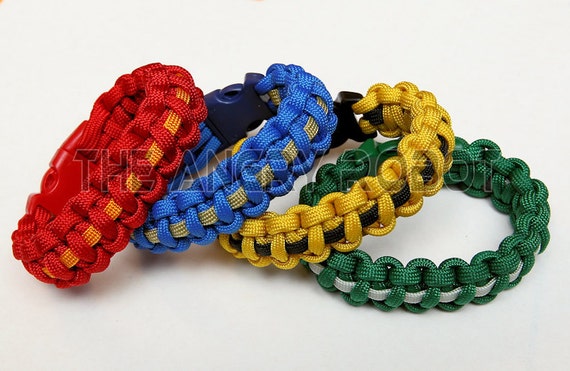 SLIM Paracord Bracelet Cobra Deluxe Red and Goldenrod Red Buckle 