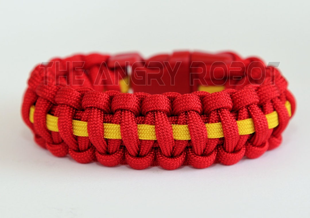 Buy 550 Paracord Survival Bracelet Red Yellow Deluxe Red