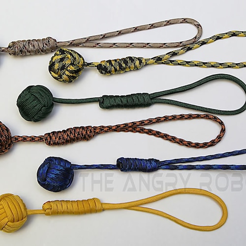 Multiple Colors Monkey's Fist Survival Paracord 550 Keychain w/ 1" Ball 