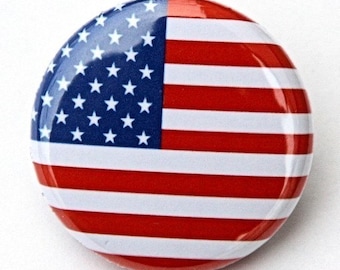 American Flag - Pinback Button Badge 1 inch