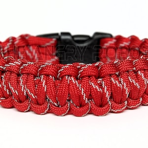550 Paracord Survival Bracelet  - Red Reflective