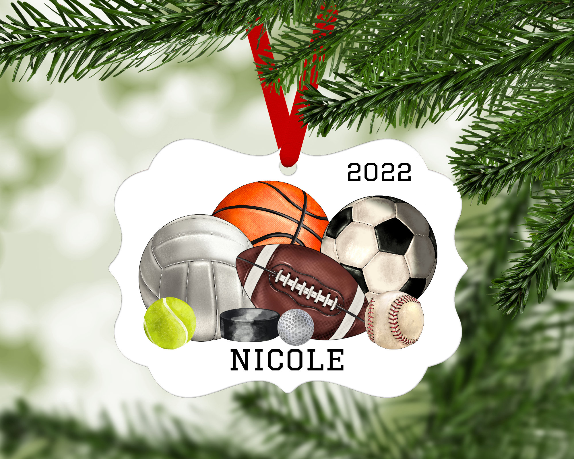 Multi sport christmas ornament Clearance