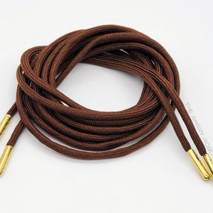 Dark Brown 550 Paracord Boot Sneaker Shoe Laces with Gold Metal Aglet Tips - Shoelaces Multiple Sizes and over 200 Colors available
