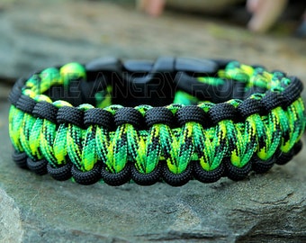 550 Paracord Survival Bracelet Cobra - Black and Gecko - Etsy