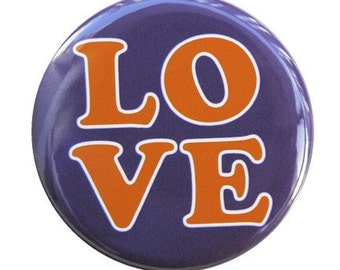 LOVE Bold - Pinback Button Badge 1 1/2 inch 1.5 - Keychain Magnet or Flatback