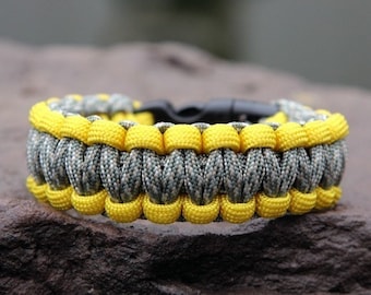 Paracord Survival Bracelet - Yellow and ACU Camo Support Our Troops